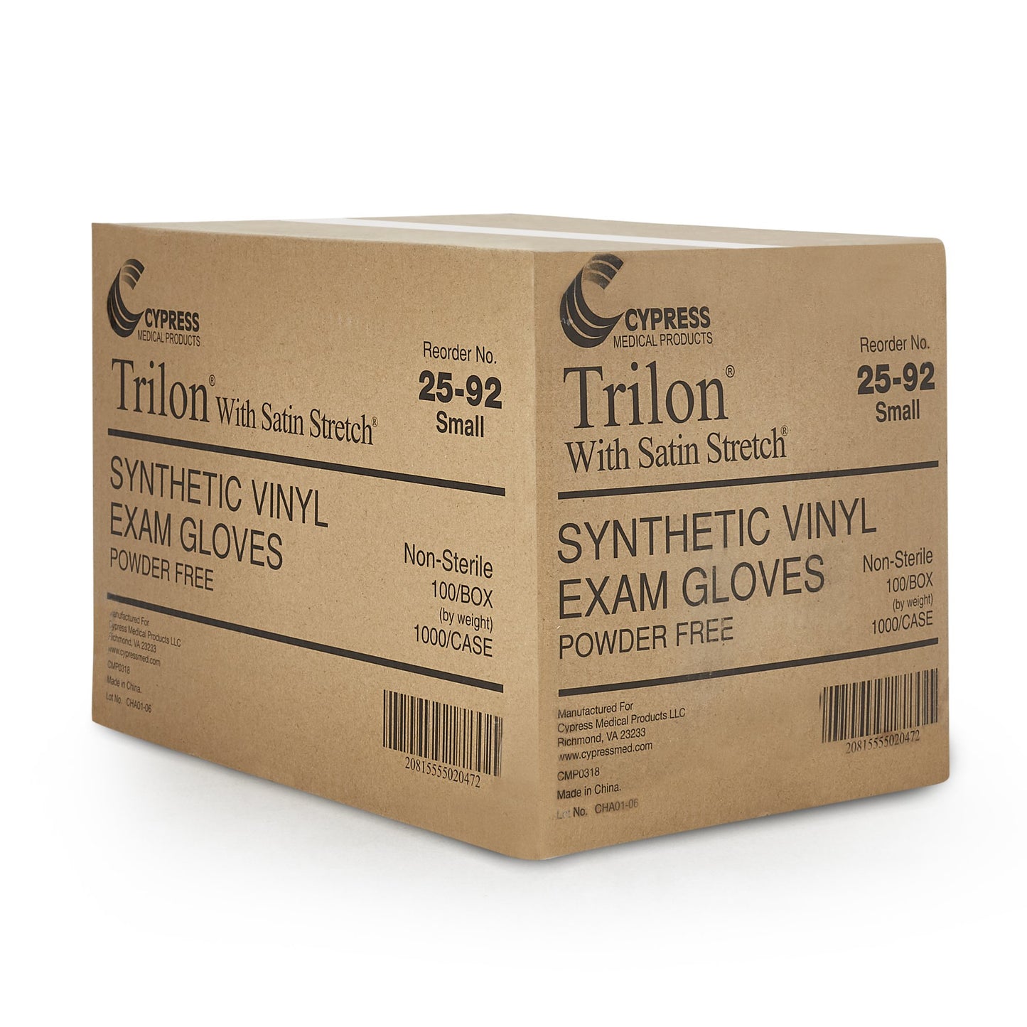 Trilon® Exam Glove Small NonSterile Vinyl Standard Cuff Length Smooth Clear Not Rated WITH PROP. 65 WARNING (264524_BX)