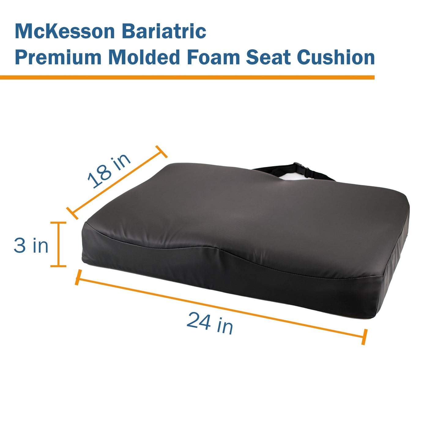 McKesson Contoured Seat Cushion 24 W X 18 L X 3 D Inch Molded Foam (1065587_EA)