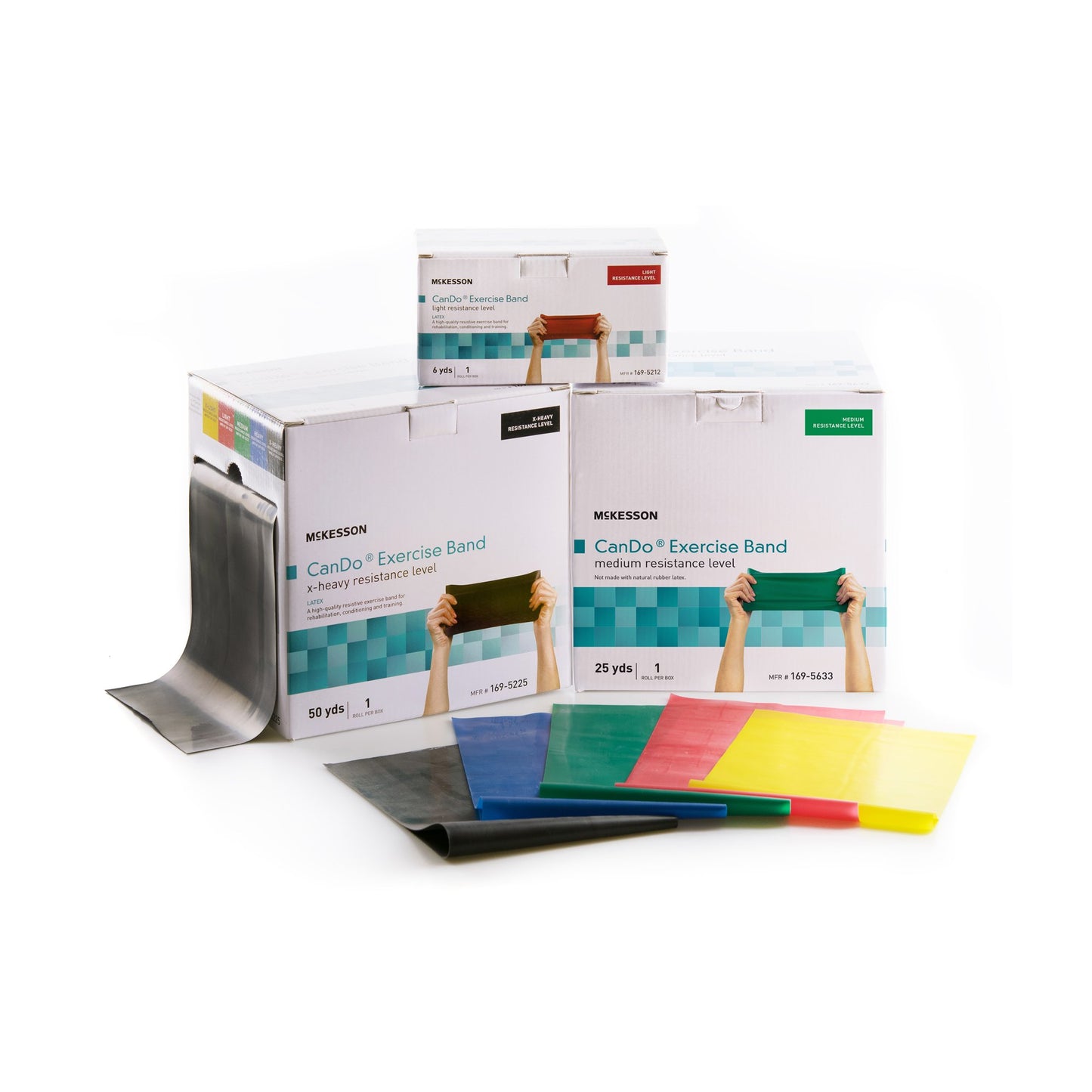 McKesson CanDo® Exercise Resistance Band Black 5 Inch X 25 Yard X-Heavy Resistance (1073314_EA)