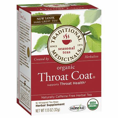 Throat Coat® Herbal Supplement Organic Slippery Elm Bark / Organic Licorice Root 760 mg Strength Tea Bag 16 per Box (822808_BX)