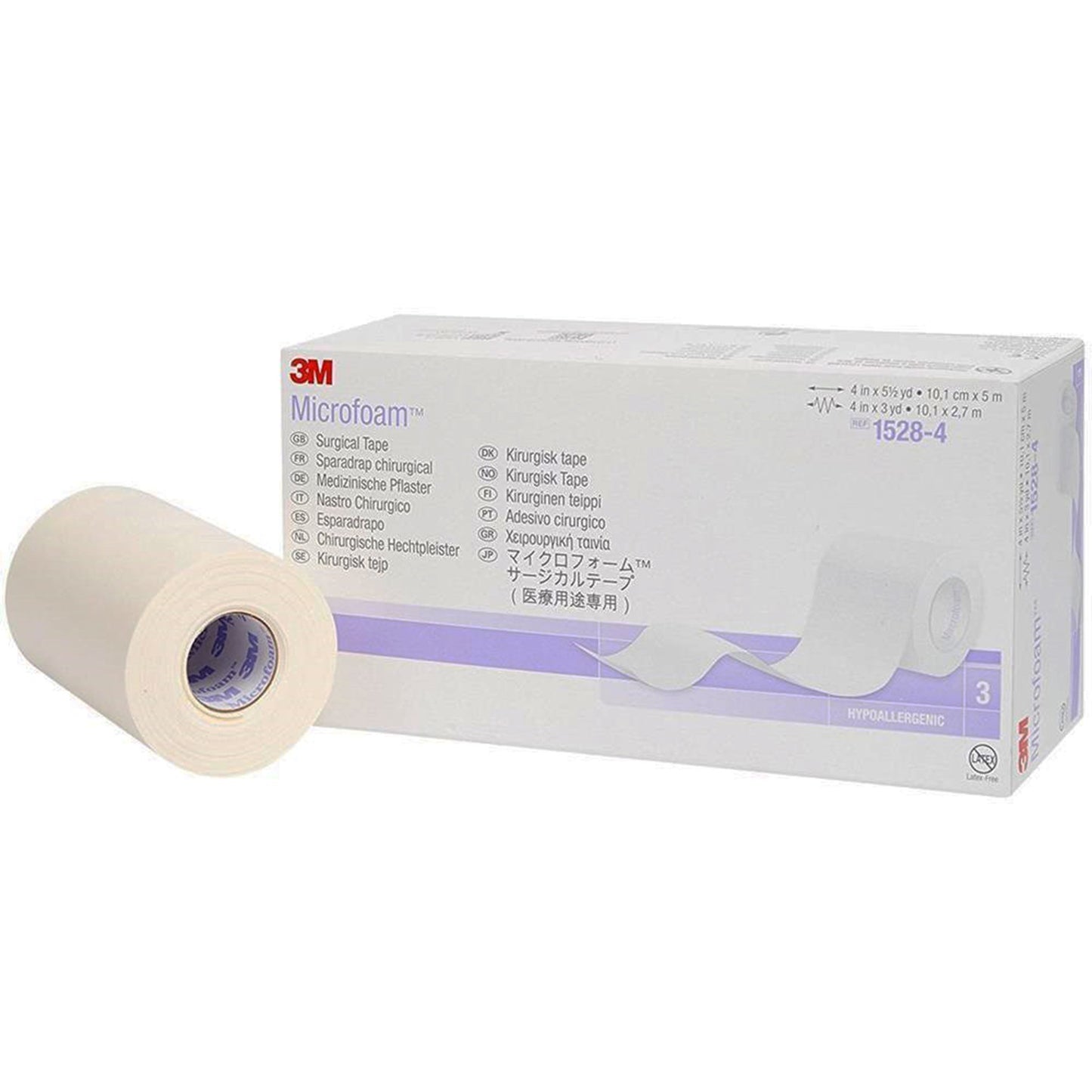 3M™ Microfoam™ Medical Tape White 4 Inch X 5-1/2 Yard Elastic / Foam NonSterile (5960_RL)