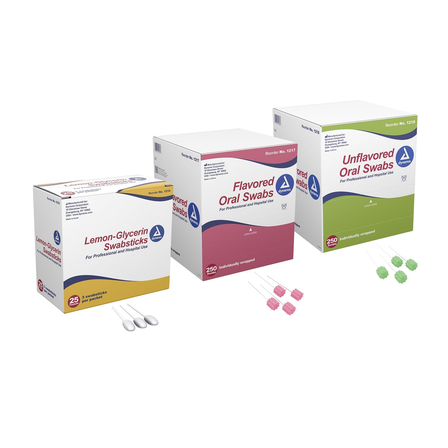 Dynarex® Oral Swab Dentifrice Foam Tip 1 per Pack (826475_BX)