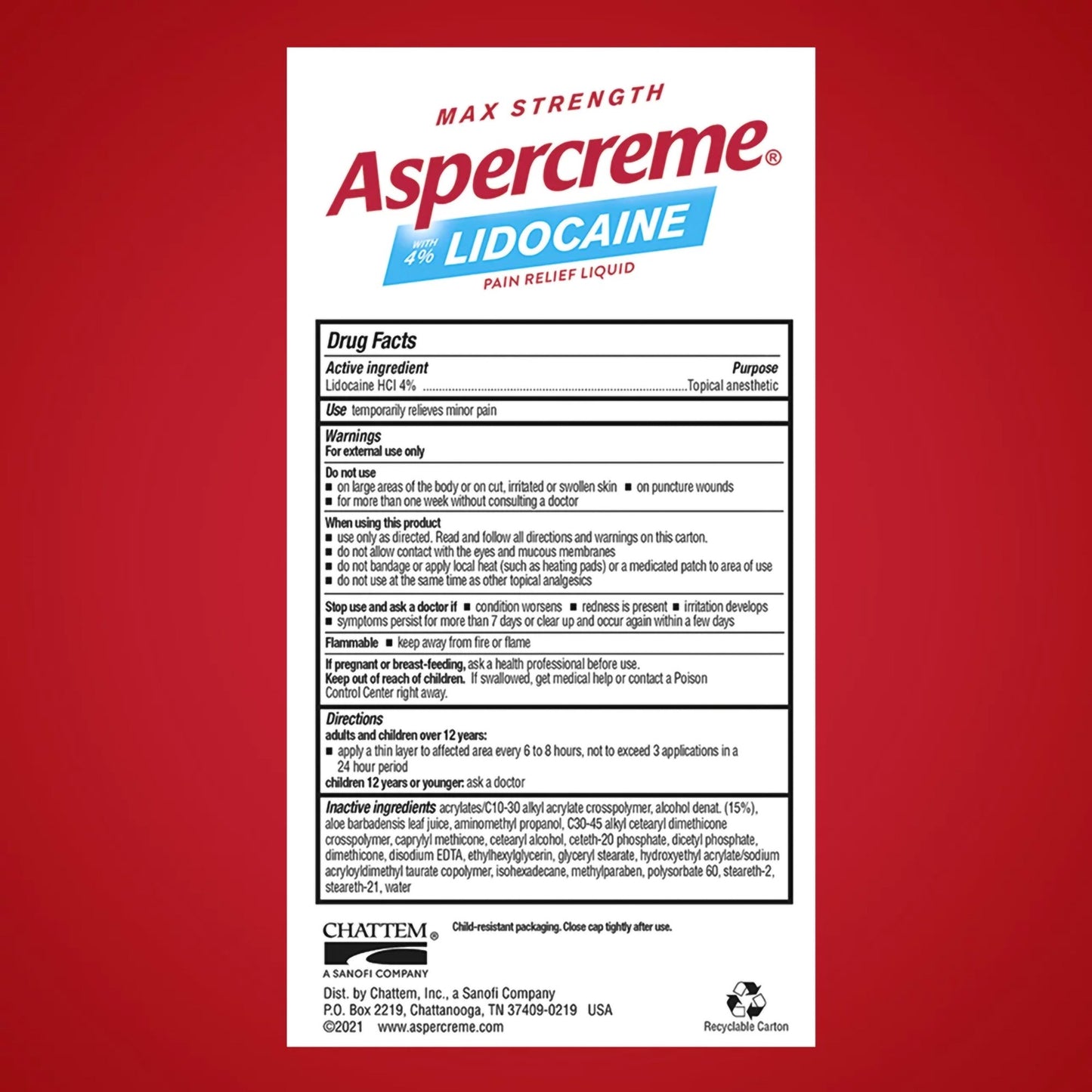 Aspercreme® Topical Pain Relief 4% Strength Lidocaine Liquid (1230691_EA)
