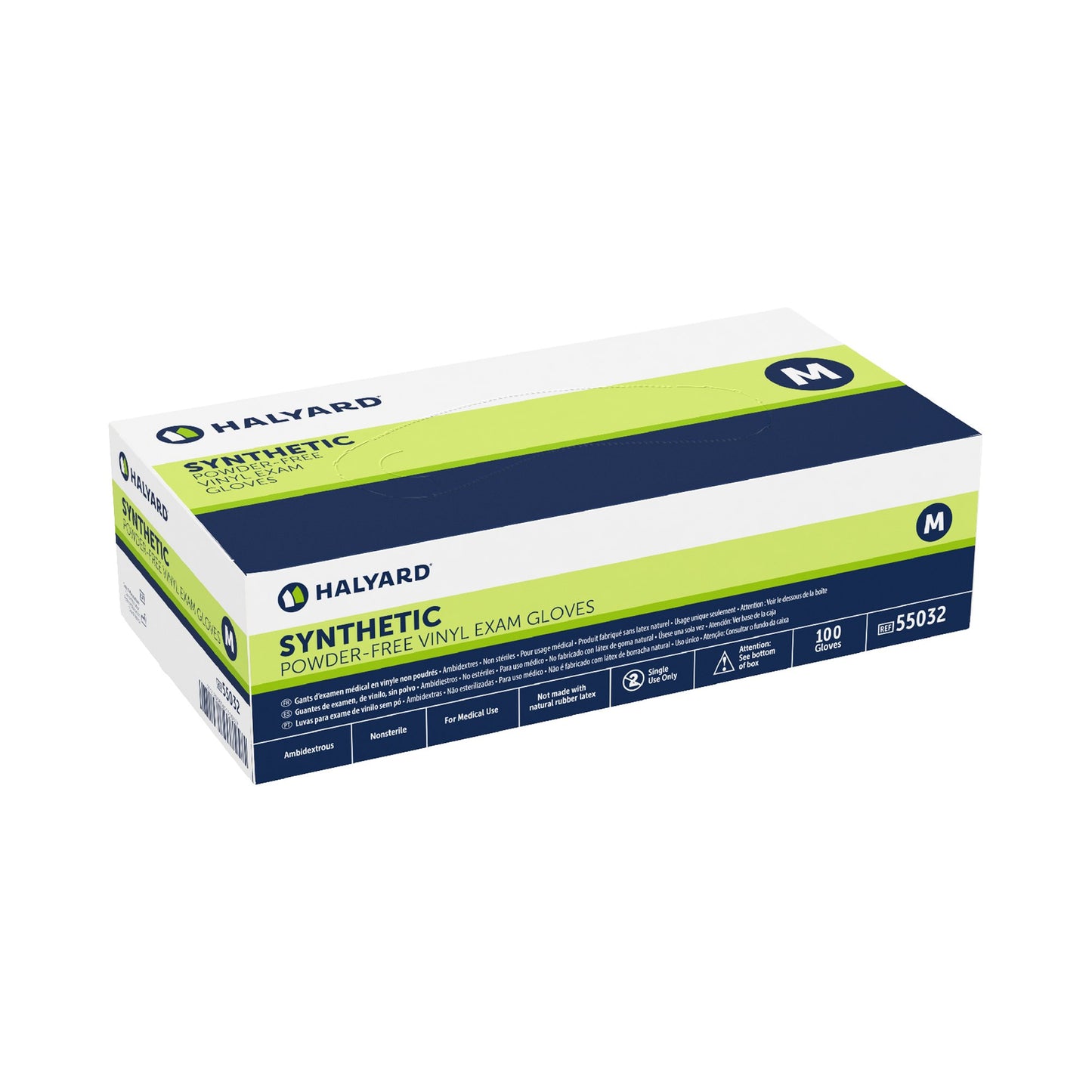 Halyard™ Exam Glove Medium NonSterile Vinyl Standard Cuff Length Smooth Clear Not Rated (415633_BX)