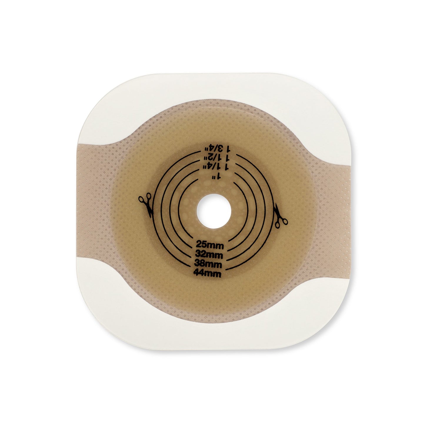 New Image™ Flat CeraPlus™ Ostomy Barrier Precut, Extended Wear Adhesive Tape Borders 1-3/4 Inch Flange Green Code 1-1/8 Inch Opening (1195894_BX)