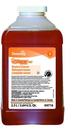 Diversey™ Stride® Floor Cleaner Liquid 2.5 Liter Bottle Citrus Scent Manual Pour (769803_CS)