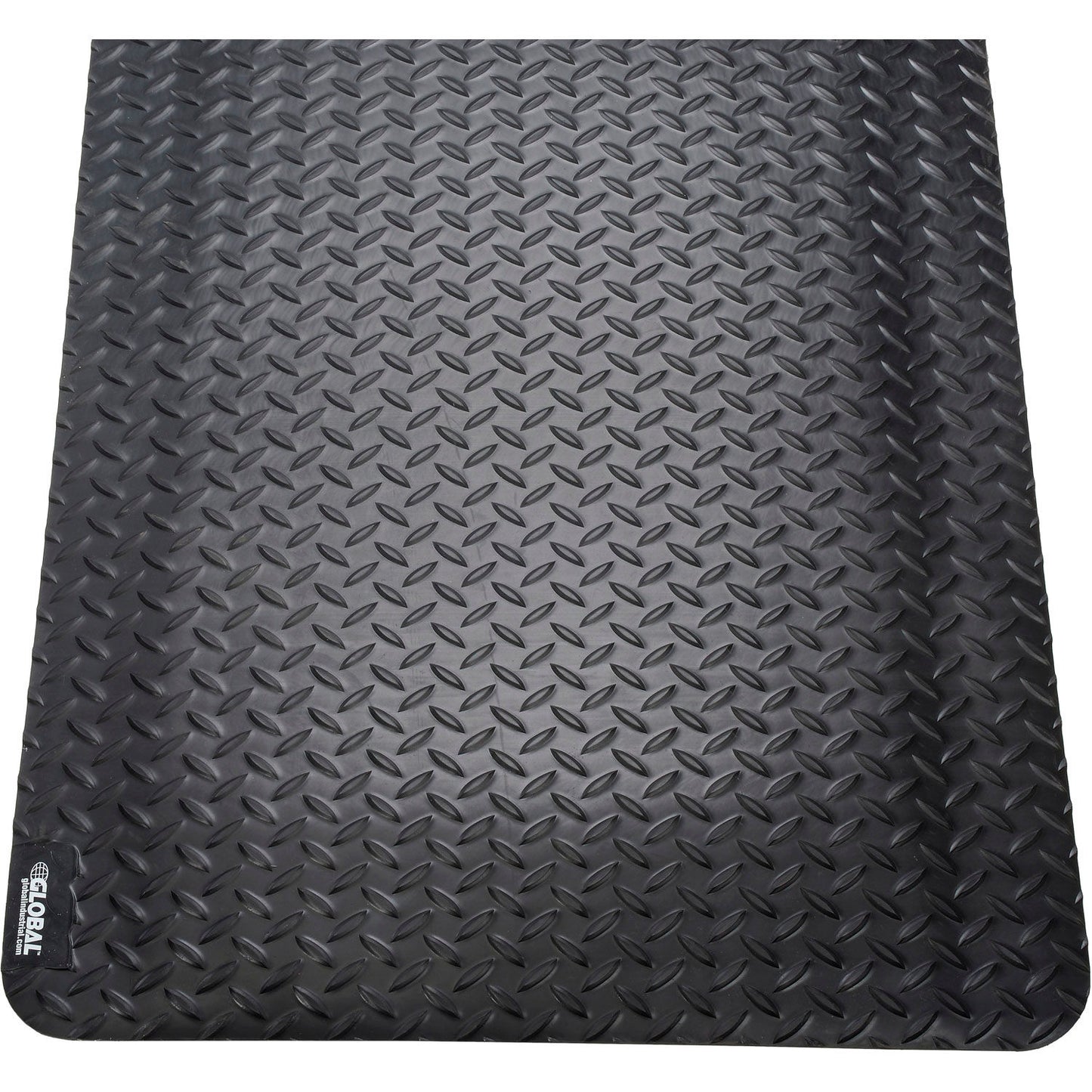 Global Industrial Diamond Plate Anti Fatigue Mat, 15/16" Thick, 3'W x 5'L, Black (WB800321)