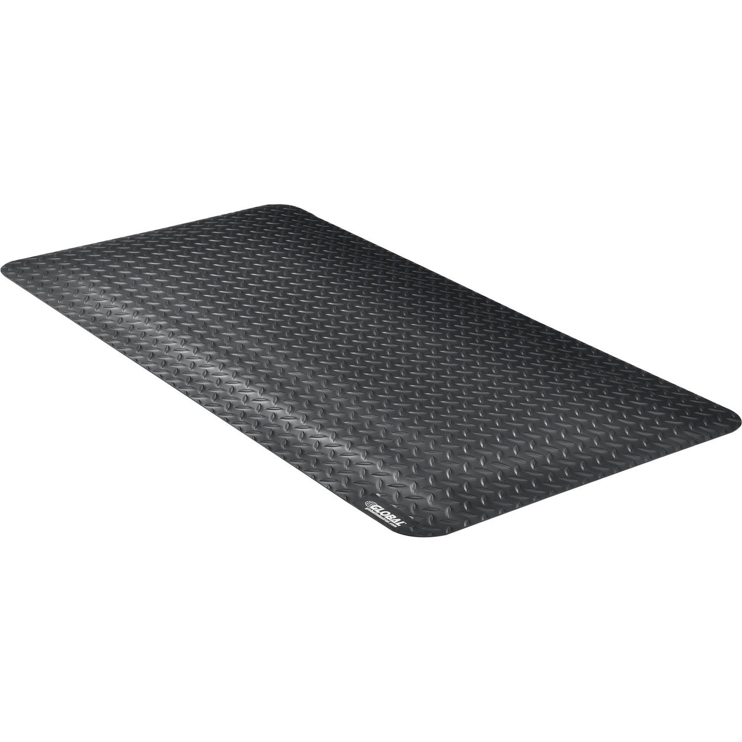 Global Industrial Diamond Plate Anti Fatigue Mat, 15/16" Thick, 2'W x 4'L, Black (WB800350BK)