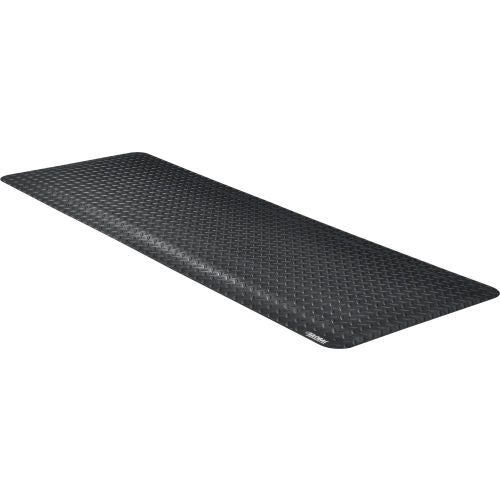 Global Industrial Diamond Plate Anti Fatigue Mat, 15/16" Thick, 2'W x 6'L, Black (WB800351BK)