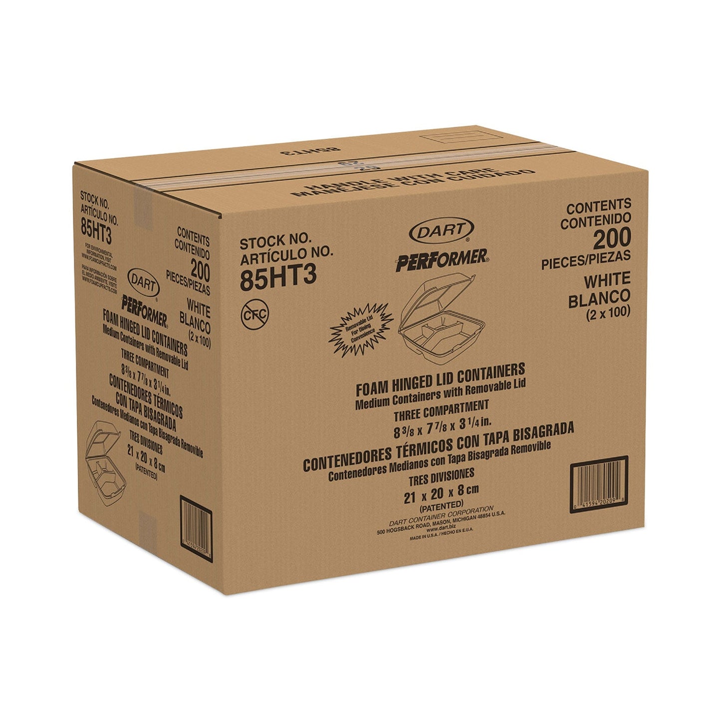 dart-85ht3-medium-white-foam-hinged-carry-out-containers-num-dcc85ht3_4
