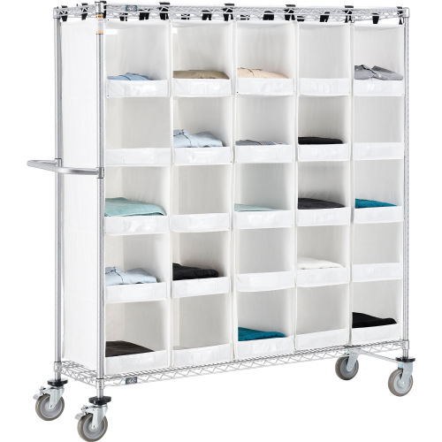 Nexel Stock Picking Truck, Single Sided, 25 Cells, 60"L x 18"W x 69"H, White (WB800446)