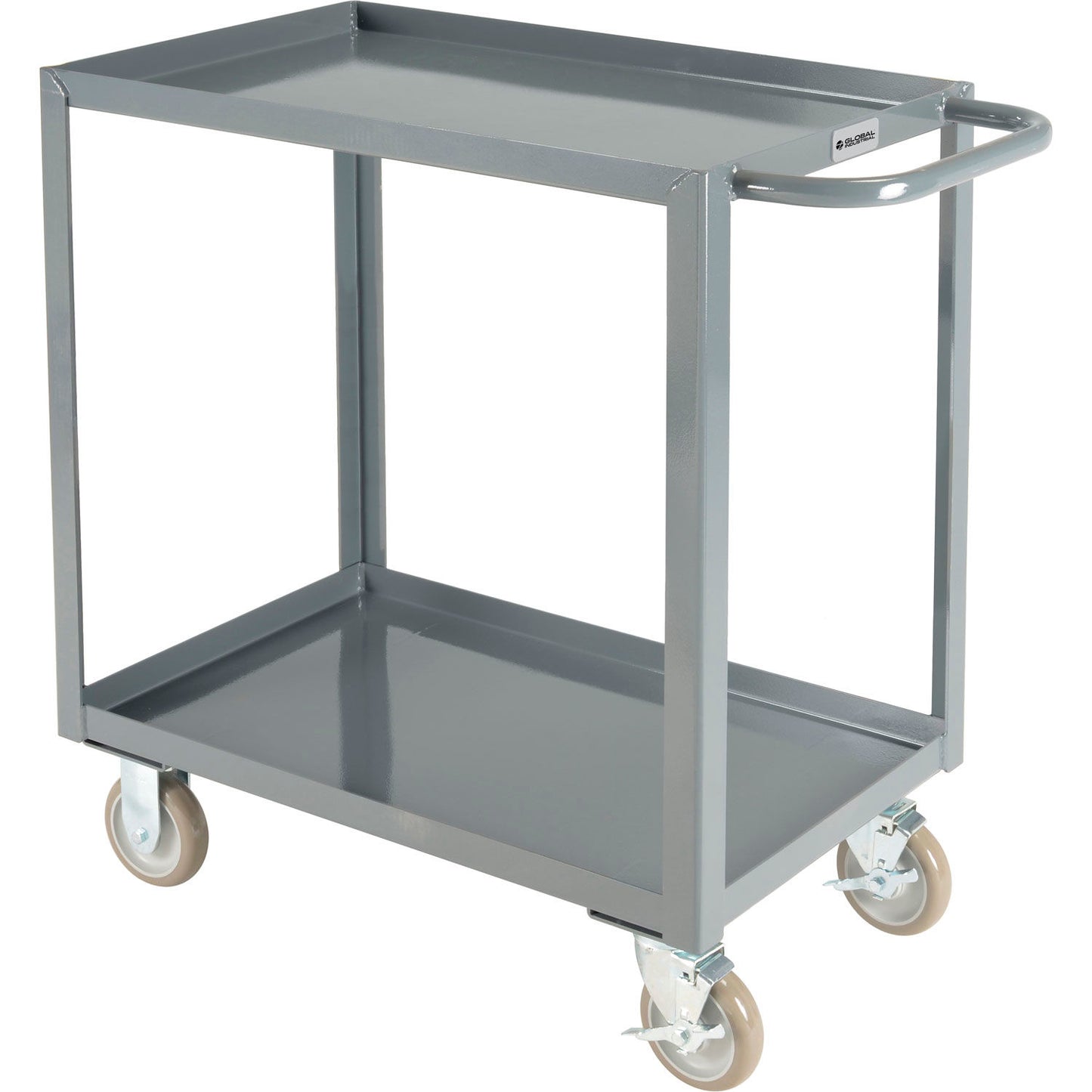 Global Industrial Steel Utility Cart w/2 Tray Shelves, 1200 lb. Capacity, 30"L x 18"W x 35"H (WB800453)