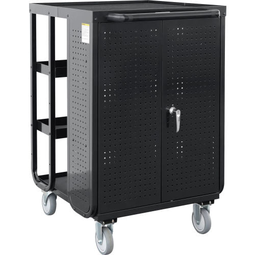 Global Industrial Steel Receiving Cart w/ 4 Shelves, 28"L x 31"W x 44"H, Black (WB800511)
