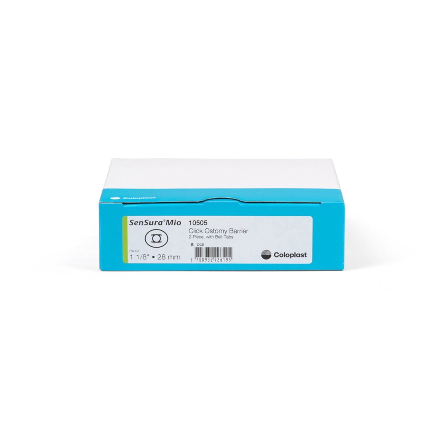 SenSura® Mio Click Ostomy Barrier Precut, Extended Wear Elastic Adhesive 40 mm Flange Green Code System 1-1/8 Inch Opening (891227_BX)