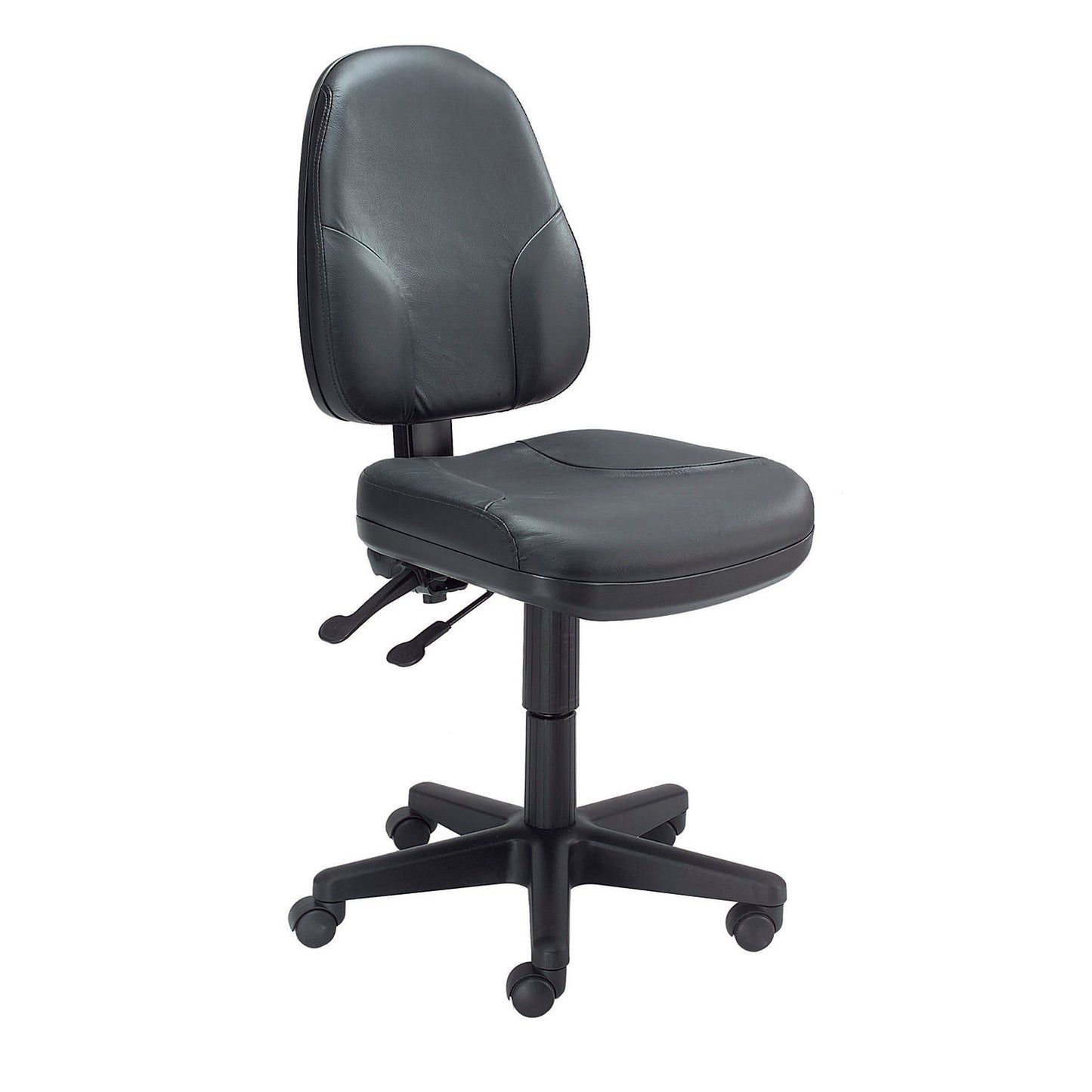 Interion Task Chair With 19"H Back, Leather, Black (WB808654)