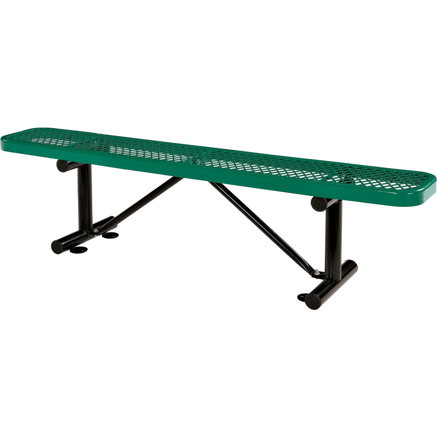 Global Industrial 6' Outdoor Steel Flat Bench, Expanded Metal, Green (WB277156GN)