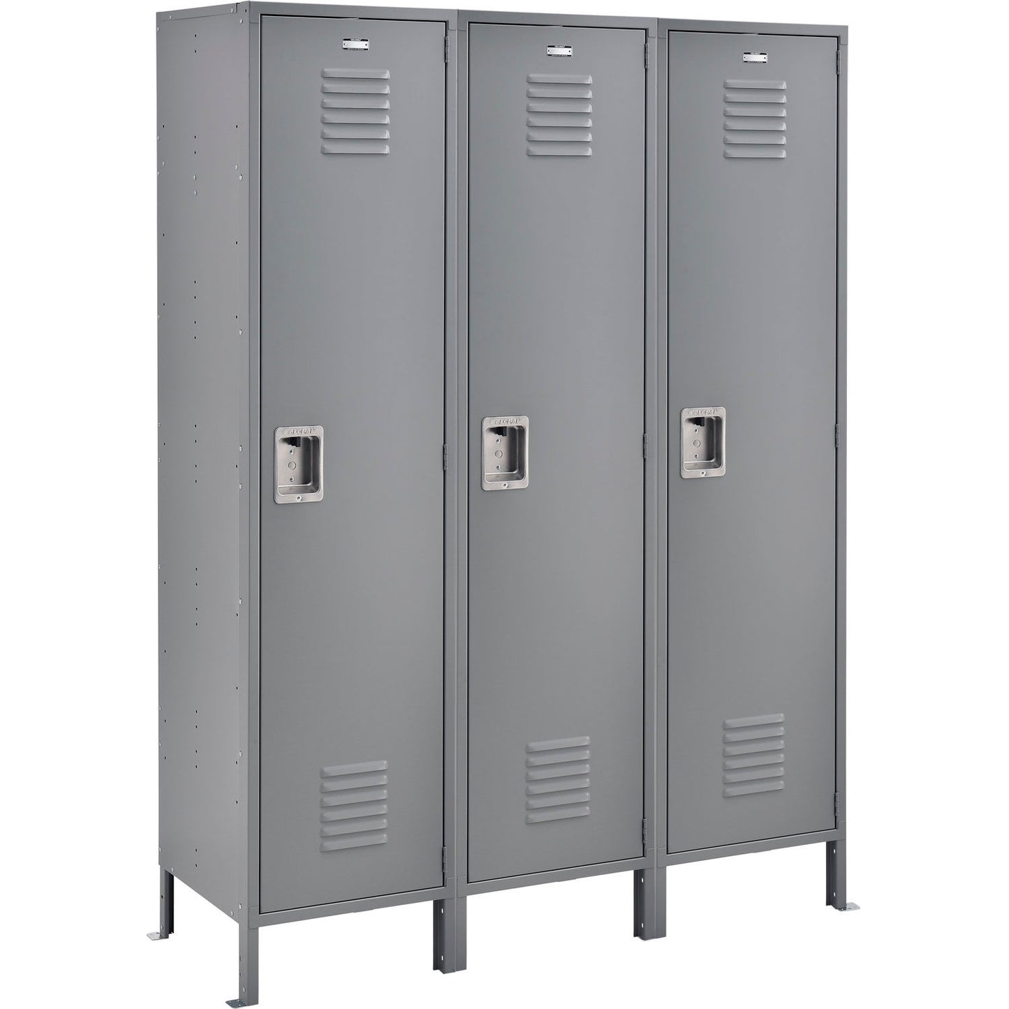 Global Industrial Infinity 1-Tier 3 Door Locker, 54"W x 18"D x 78"H, Gray, Assembled (WB493662GY)