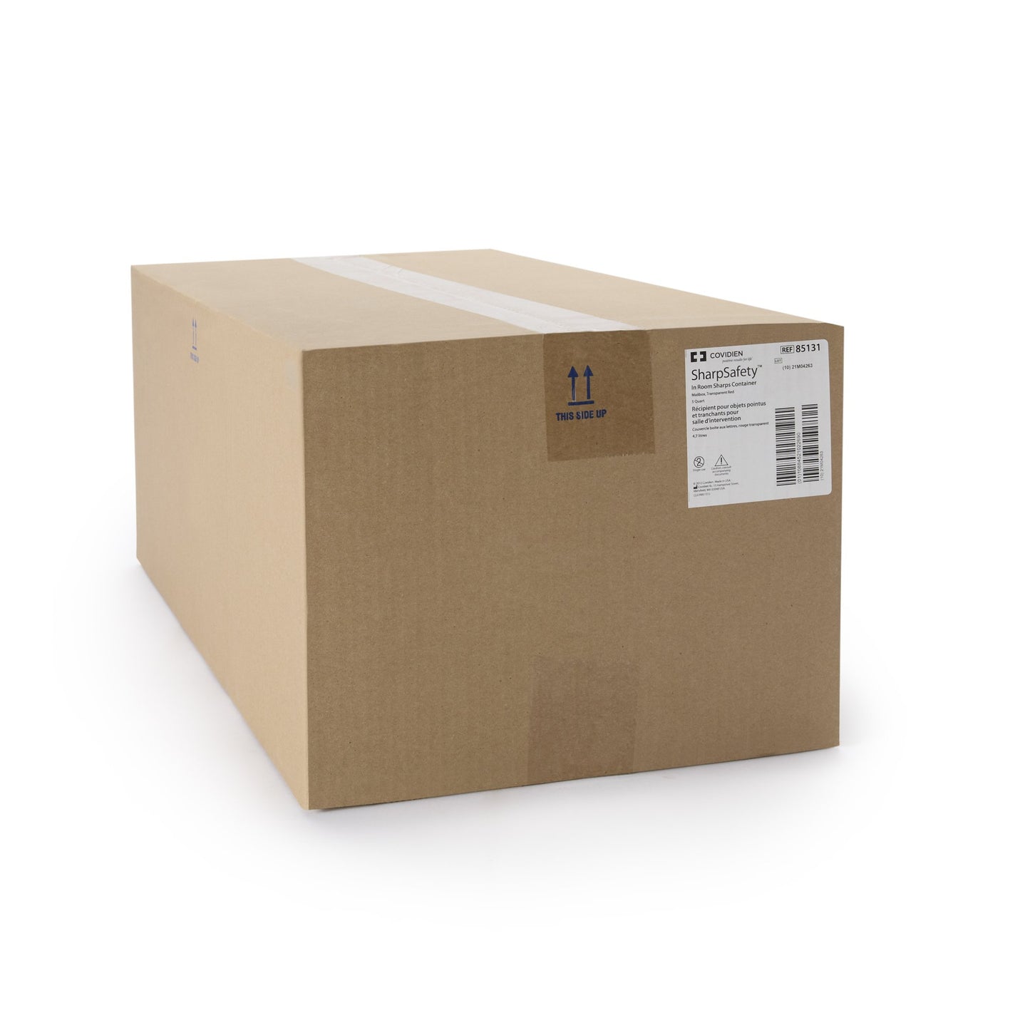 In-Room™ Sharps Container Translucent Red Base 11 H X 10-3/4 W X 4-3/4 D Inch Horizontal Entry 1.25 Gallon (172258_EA)