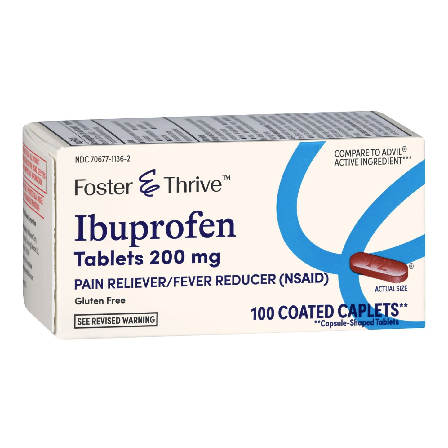 Foster & Thrive™ Pain Relief 200 mg Strength Ibuprofen Caplet 100 per Bottle (1238943_BT)