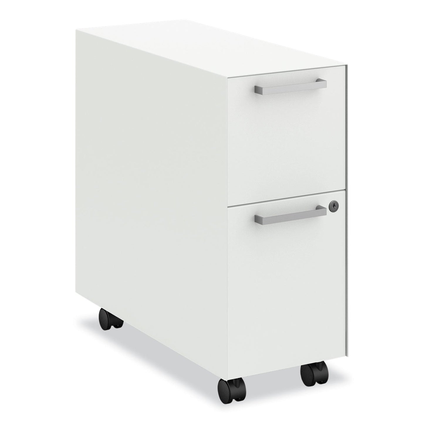 HON® Fuse Mobile Slim Pedestal File, Left/Right, 2-Drawers: Box/File, Letter, Designer White, 10x23.25x21 (HONHAPTFNPJWL)