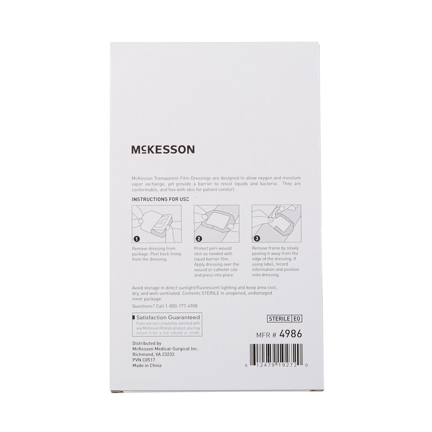 McKesson Transparent Film Dressing 4 X 4-3/4 Inch Frame Style Delivery Octagon Sterile (886409_CS)
