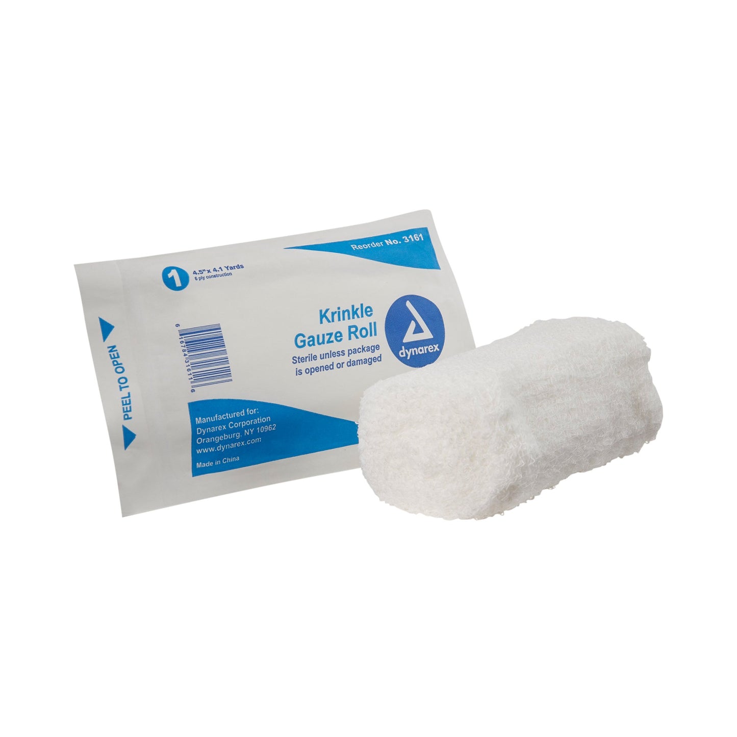 Dynarex® Fluff Bandage Roll 4-1/2 Inch X 4-1/10 Yard 6-Ply Sterile 1 per Pouch (545991_PK)