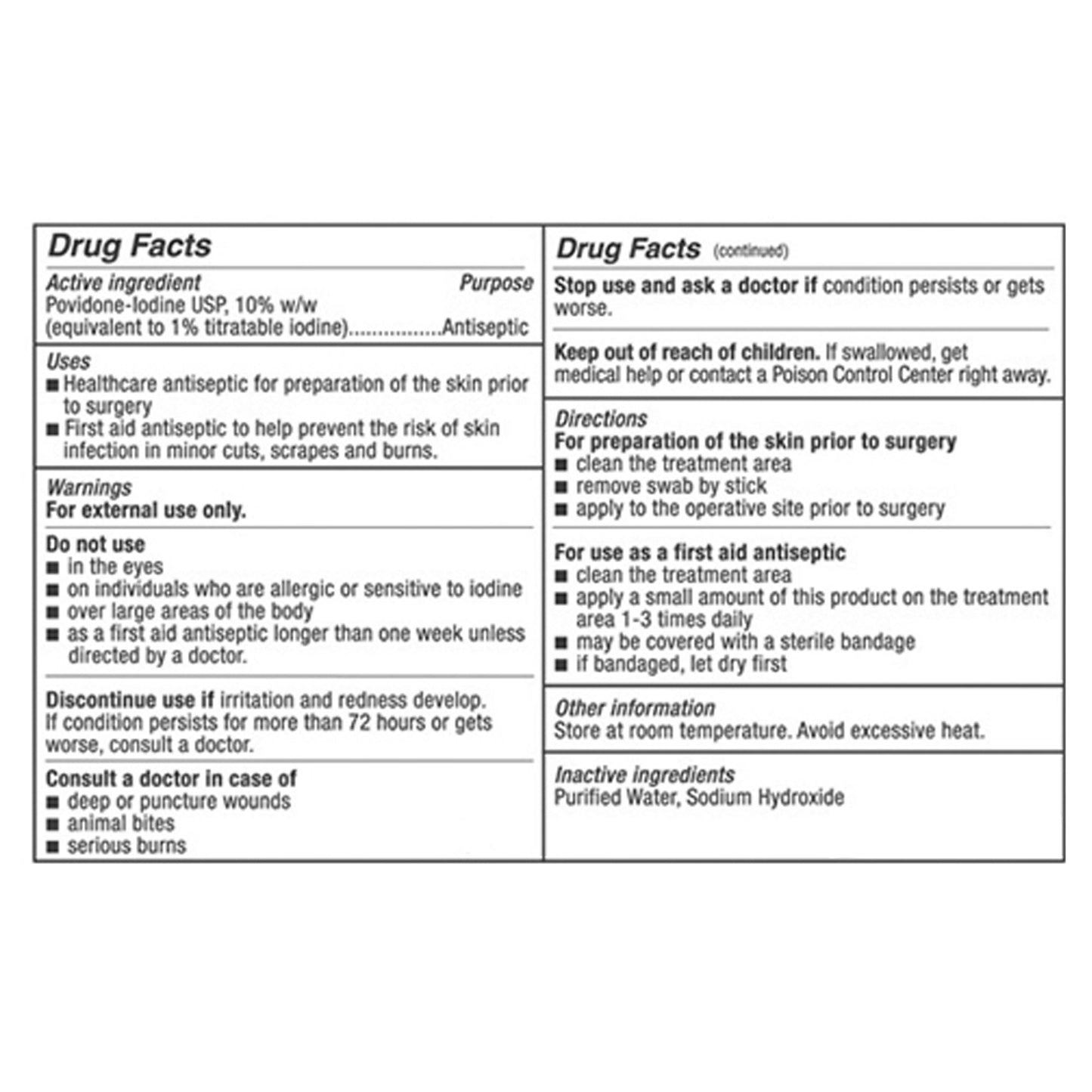 PDI® Impregnated Swabstick 10% Strength Povidone-Iodine Individual Packet NonSterile (188681_CS)