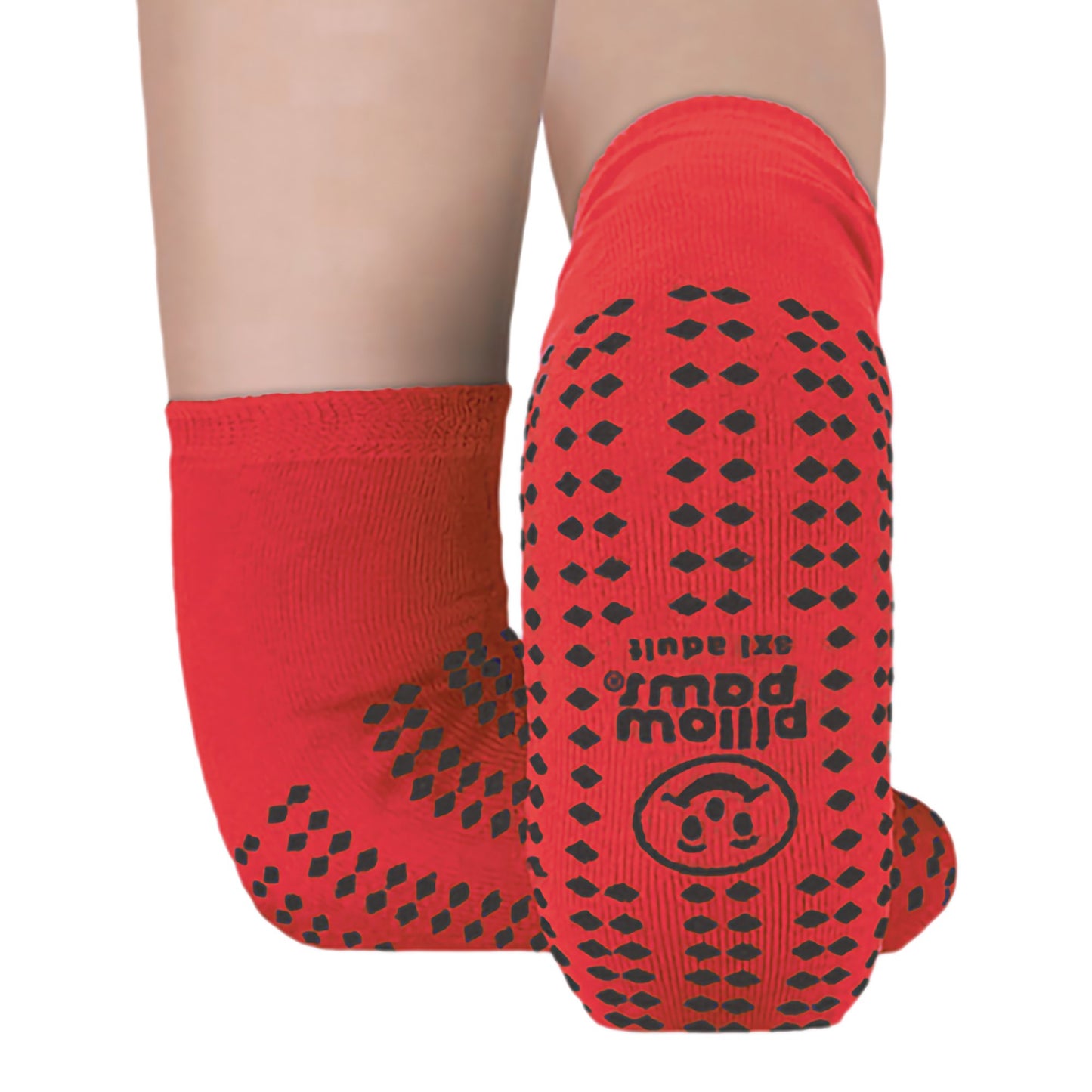 Pillow Paws® Risk Alert® Terries™ Slipper Socks Unisex Adult 3X-Large / X-Wide All Around Tread Single Patient Use Red (880676_CS)