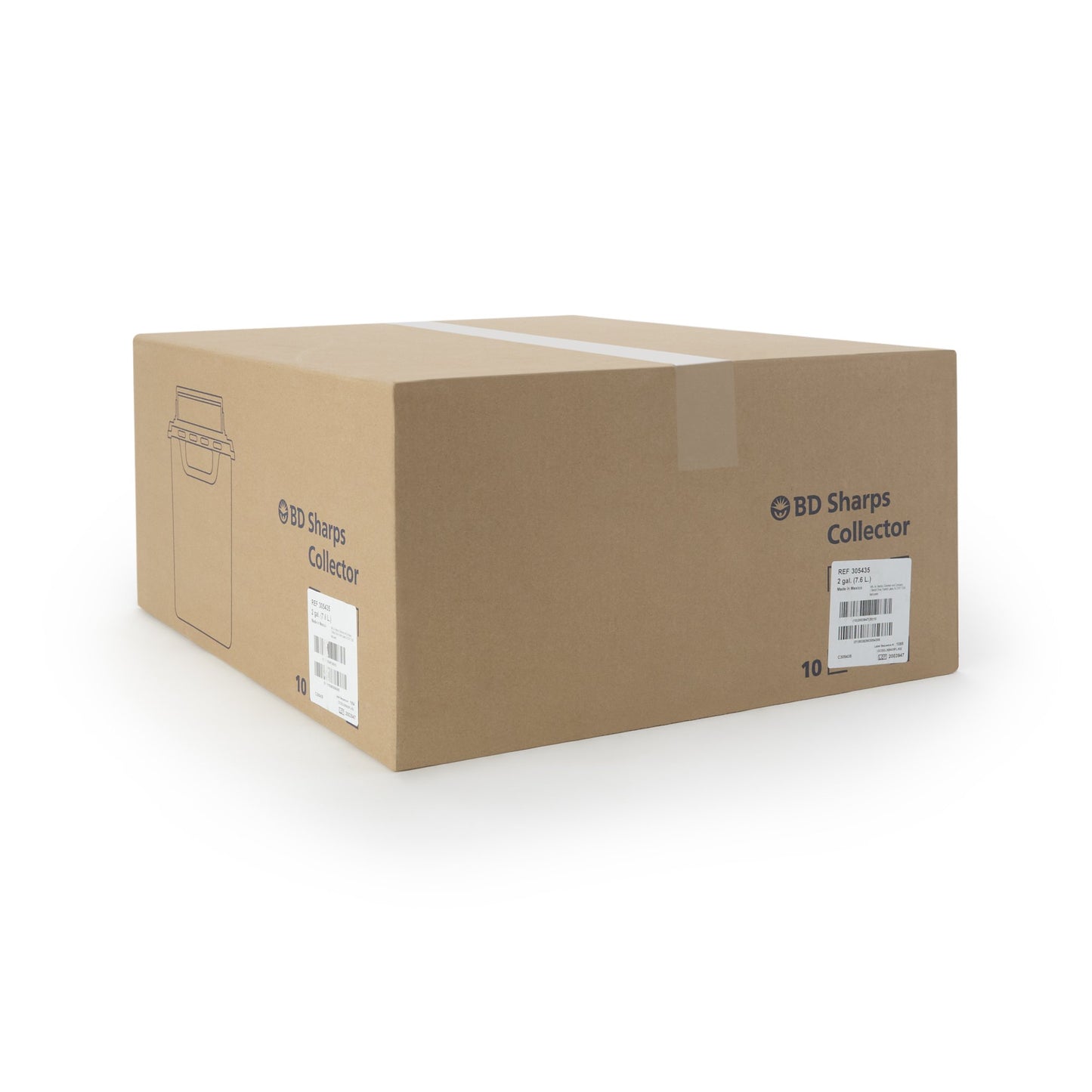 BD™ Sharps Container Red Base 12-1/2 H X 10-7/10 W X 6 D Inch Horizontal Entry 2 Gallon (326023_EA)