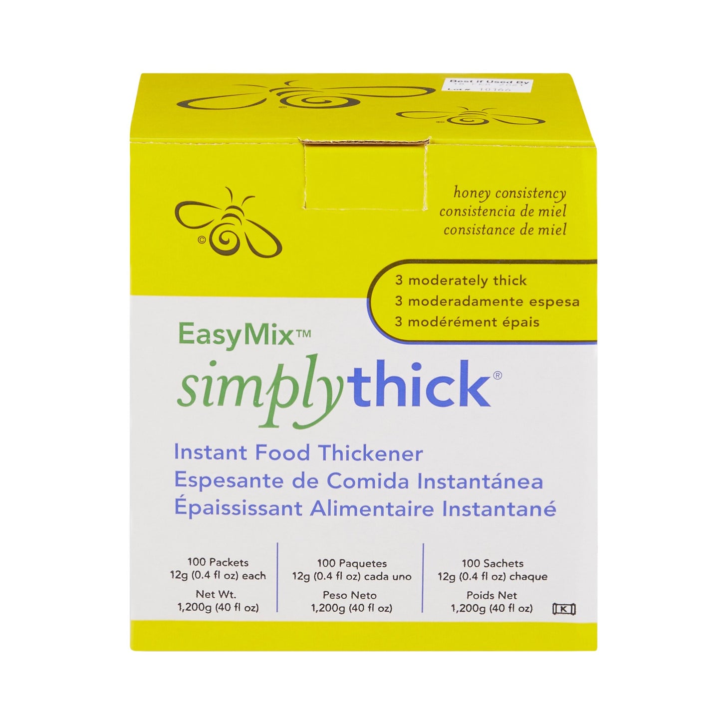 SimplyThick® Easy Mix Food and Beverage Thickener 12 Gram Individual Packet Unflavored Gel IDDSI Level 3 Moderately Thick/Liquidized (1087566_BX)