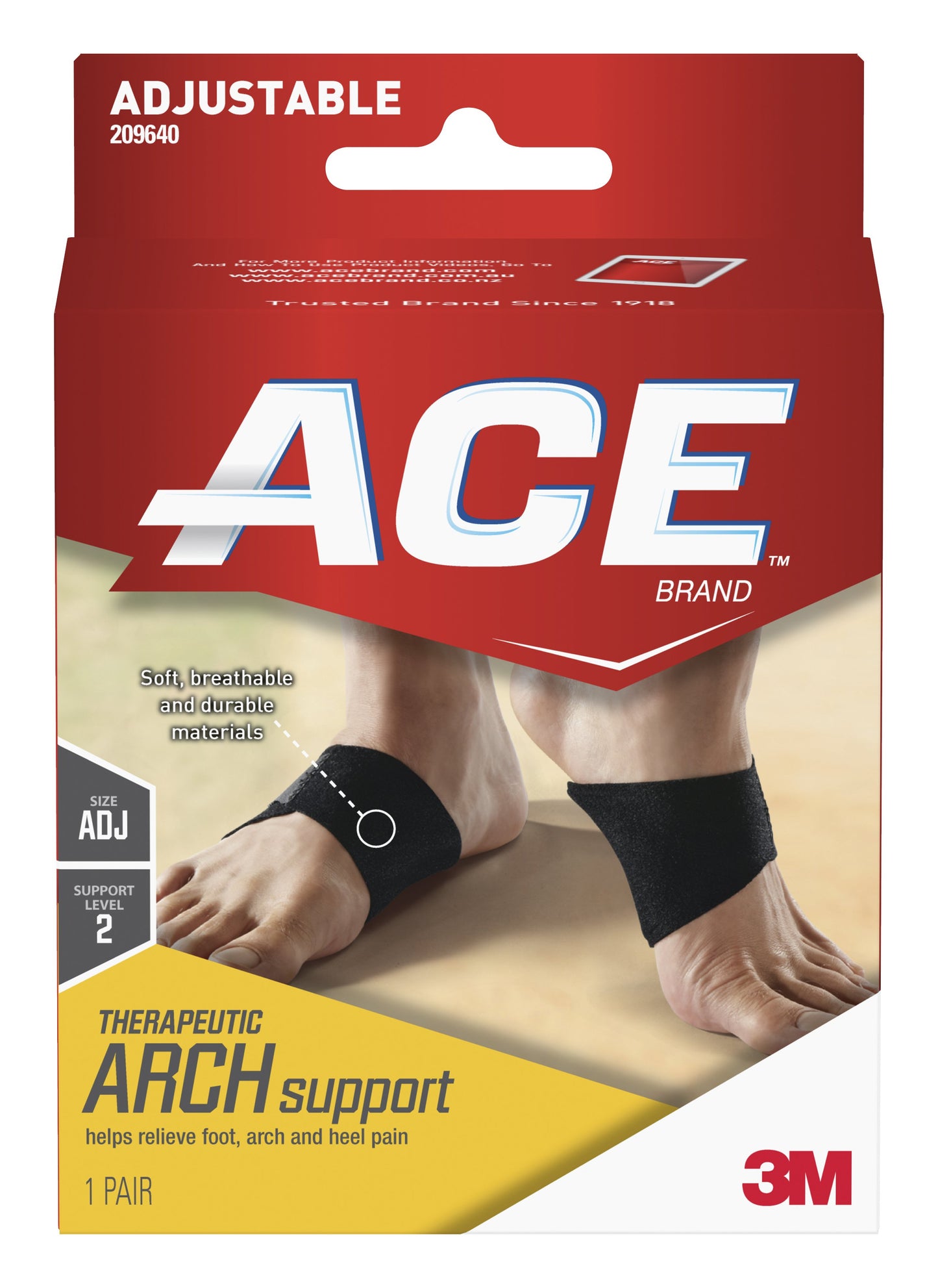 3M™ Ace™ Therapeutic Arch Support Foot Relief Black (1084250_EA)