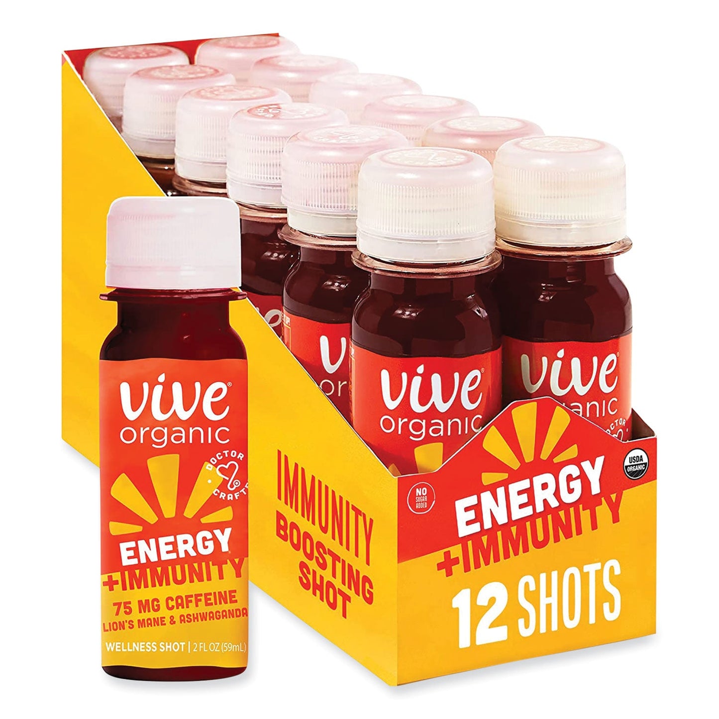 Vive Organic Energy+Focus, 2 oz Bottle, 12/Pack (GRR34800003)