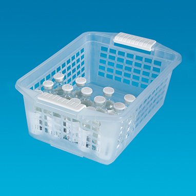 Flip and Stack Storage Basket Semi-Clear Plastic 4-1/2 X 8 X 12-1/4 Inch (962153_EA)