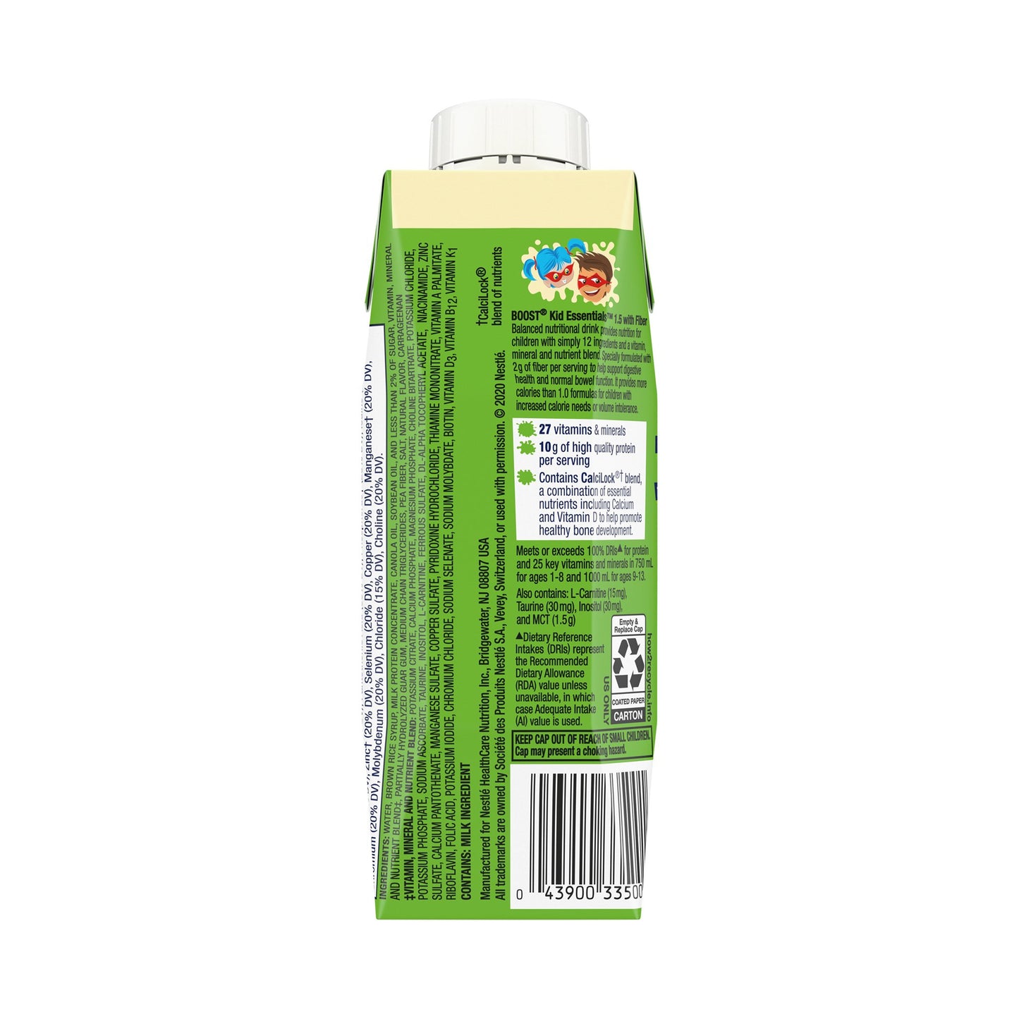 Boost® Kid Essentials™ 1.5 with Fiber Pediatric Oral Supplement Vanilla Vortex Flavor 8 oz. Carton Liquid Vitamins / Minerals (1178512_EA)