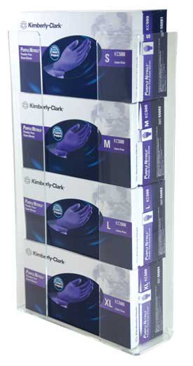 Unimed - Midwest Glove Box Holder Horizontal Mounted 4-Box Capacity Clear 3-1/2 X 11 X 19-1/4 Inch Acrylic (953694_EA)