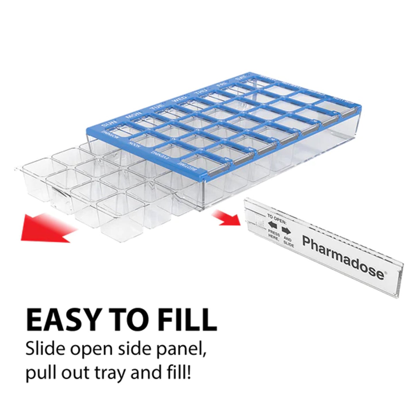 Pharmadose® Locking Pill Planner Pill Organizer Small 7 Day 4 Dose (1146030_EA)