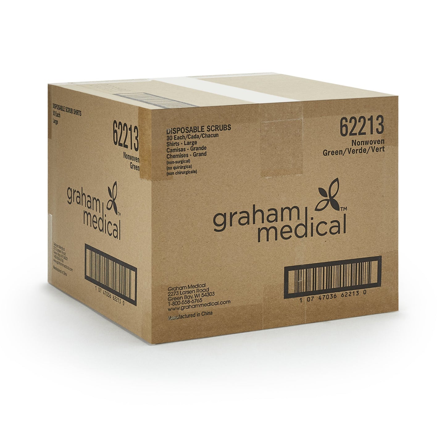 Graham Medical Products Patient Shirt Large Green Without Pockets Short Sleeve Unisex (941584_CS)