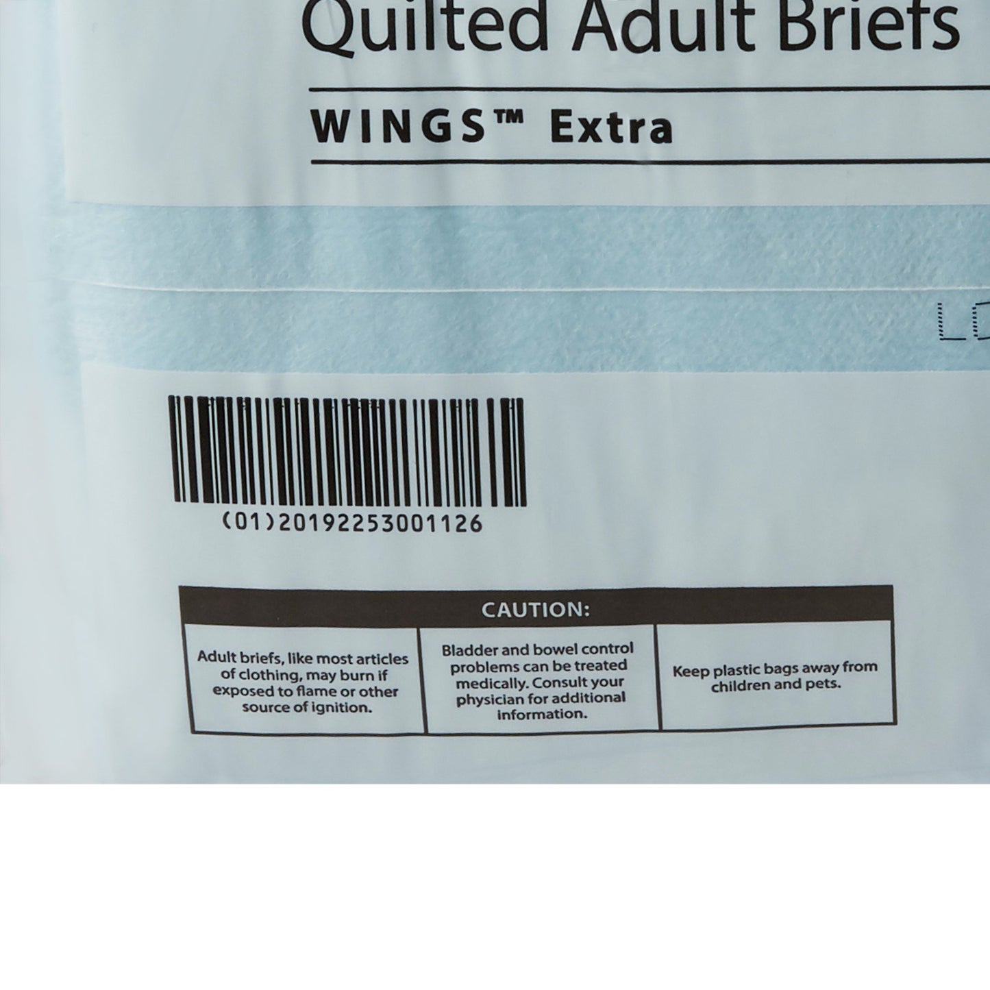 Wings™ Extra Quilted Unisex Adult Incontinence Brief Large Disposable Moderate Absorbency (849690_CS)