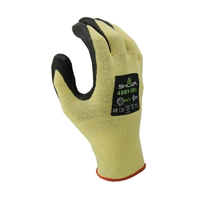Showa 4561 Foam Nitrile Palm Coated Gloves, Medium, Yellow/Black (845-4561M-07)