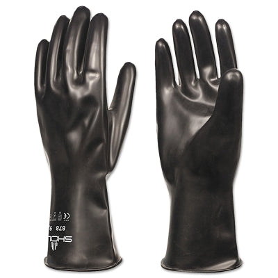 Showa Butyl Chemical-Resistant Gloves, Large, Black (845-878-09)