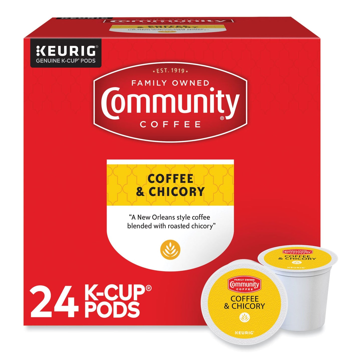 Keurig Coffee and Chicory K-Cup, 24/Box (GMT6414CC)