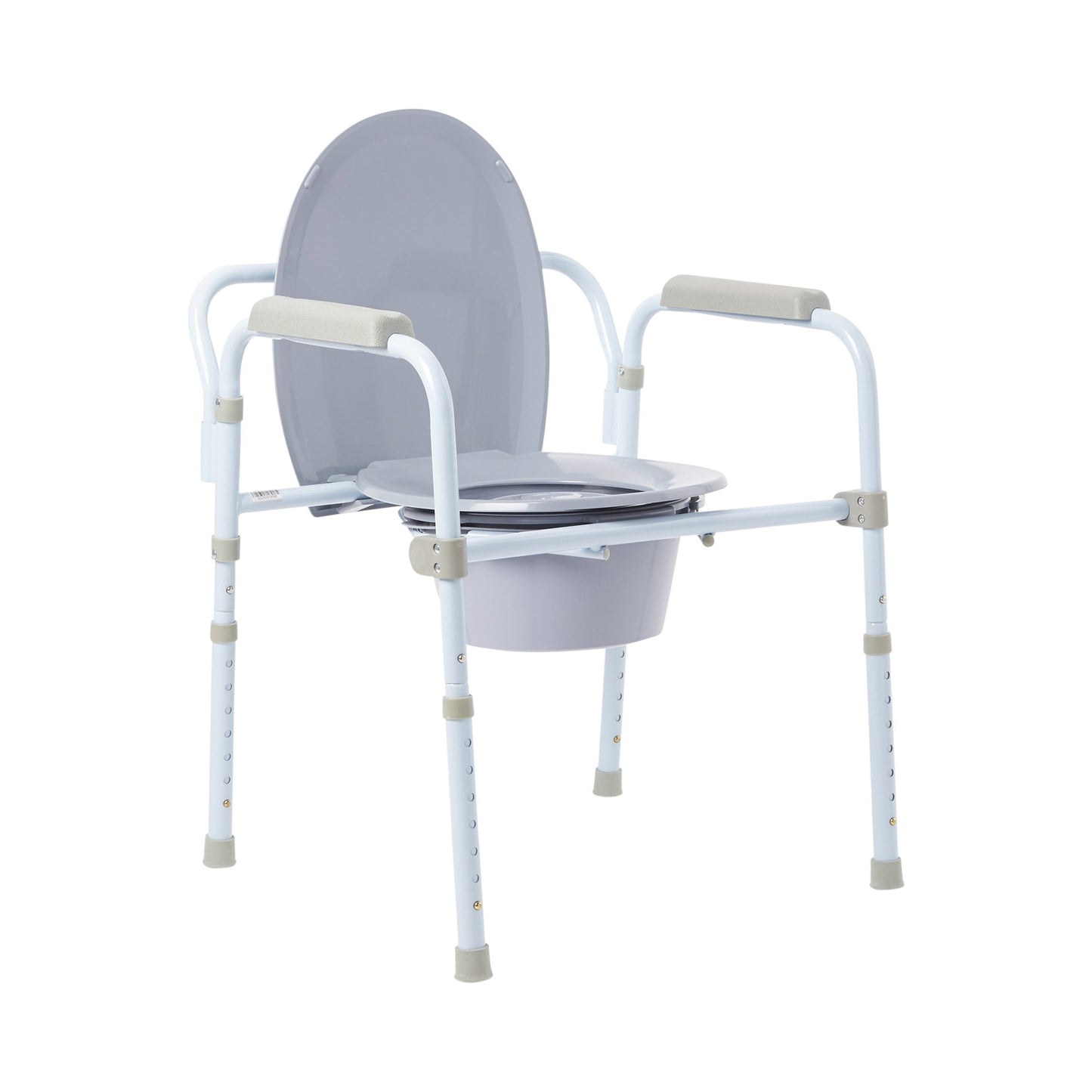 McKesson 3-in-1 Commode Chair Fixed Arms Steel Frame Back Bar 13-3/4 Inch Seat Width 350 lbs. Weight Capacity (1065227_EA)