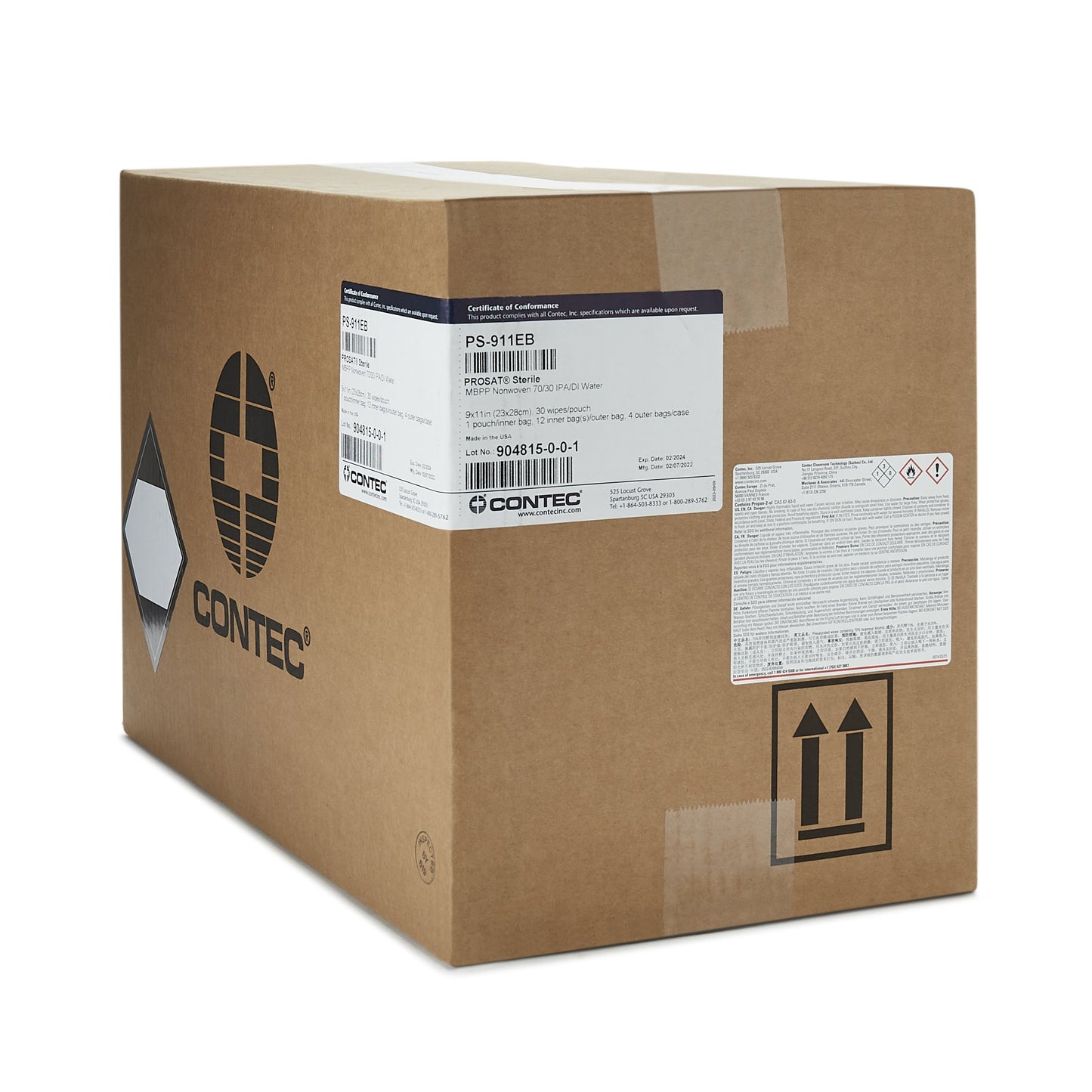 PROSAT® Sterile™ Surface Disinfectant Cleaner Premoistened Cleanroom Manual Pull Wipe 30 Count Pouch Alcohol Scent Sterile (917971_EA)