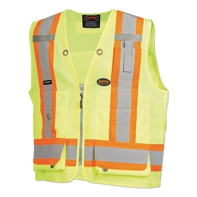 SureWerx® 6692AU/6693AU HV Woven 150D Multi-Pocket Surveyor Vest, Small, Green (852-V1010141U-S)