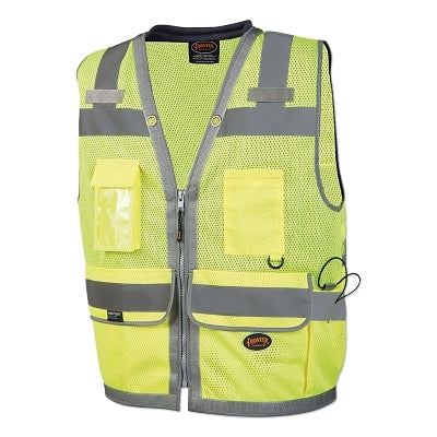 SureWerx® 6730U/6731U HV Mesh Surveyor Vests with Padded Collar, 3X-Large, Green (852-V1011160U-3XL)