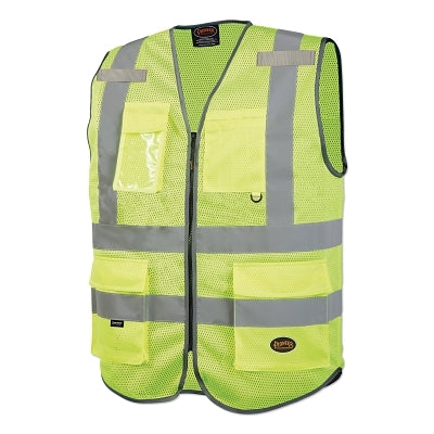 SureWerx® 6960U/6961U Hi-Vis Mesh Multi-Pocket Safety Vest, Medium, Green (852-V1024860U-M)