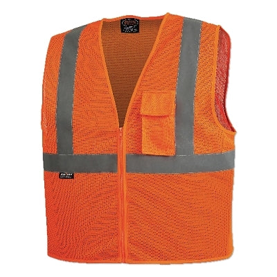 SureWerx® 6921U/6922U Hi-Vis Zip-Up Safety Vest, Size S, Orange (852-V1060450U-S)
