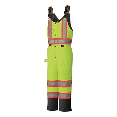 SureWerx® 5040BBU/5041BBU HV Quilted Bib Pant, 300 Denier PU-Coated Polyester, Yellow/Green, Medium (852-V1120661U-M)