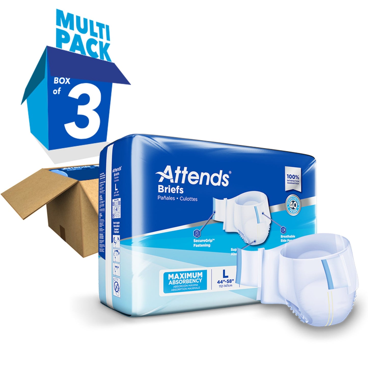 Attends® Unisex Incontinence Brief Large Disposable Heavy Absorbency (955305_BG)