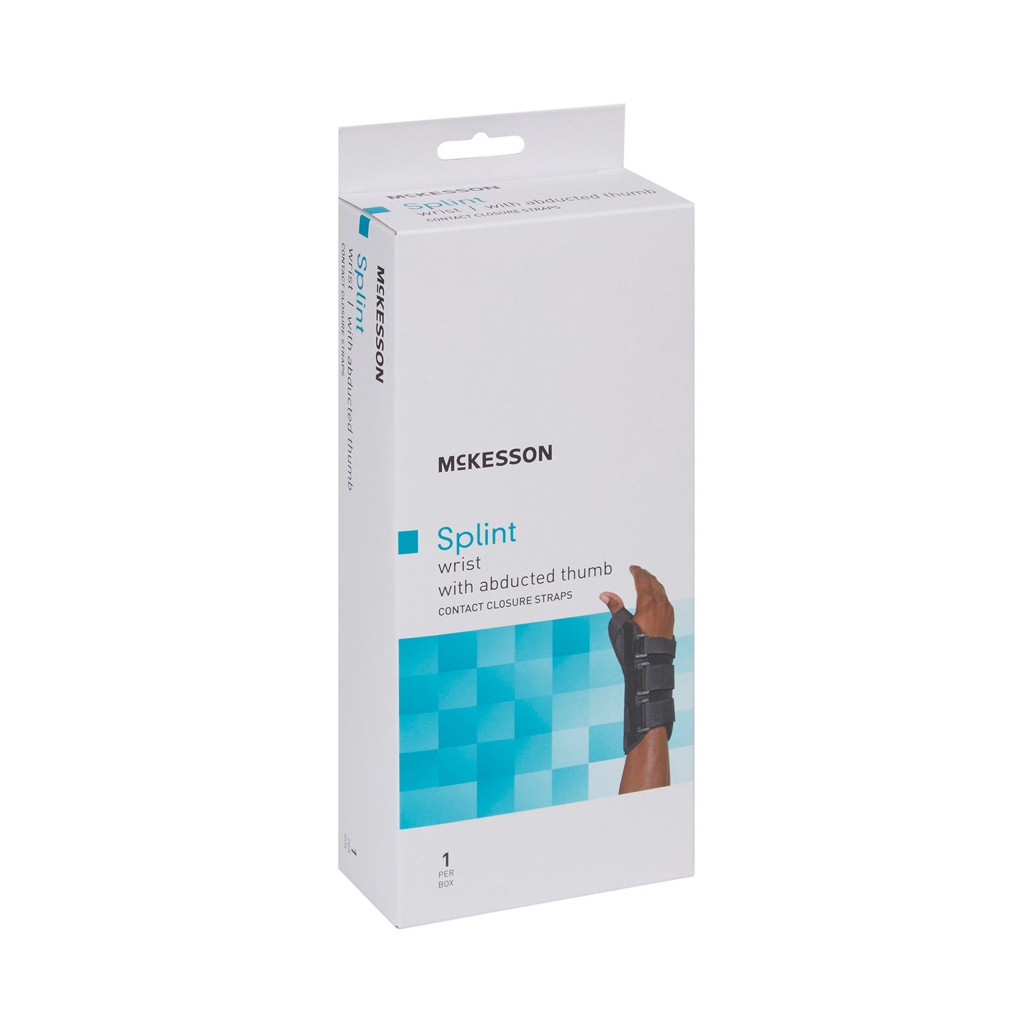 McKesson Wrist Brace with Abducted Thumb Aluminum / Foam / Spandex / Plastic Left Hand Black Medium (1159141_EA)